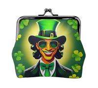 Happy St Patrick's Day Stampato Microfibra PU Leather Wallet Kiss Lock Mini Pouch per Rossetto Key Change Organization