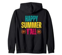 Happy Summer Y'all Sunshine Vibes Testo Felpa con Cappuccio