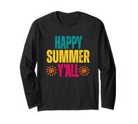 Happy Summer Y'all Sunshine Vibes Testo Maglia a Manica