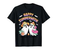 Happy Summerween Funny Ghosts Mashup Estivo di Halloween Maglietta