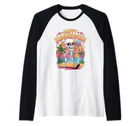 Happy Summerween Scheletro da Spiaggia Halloween Maglia con Maniche Raglan