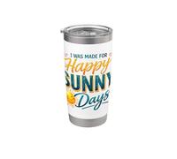 Happy Sunny Days Sorridente Sole Estate Amante Bicchiere termico in acciaio inox doppia parete