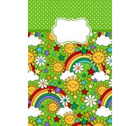 Happy Sunshine & Rainbow Notebook: Cute Lined Journal with Smiling Suns, Rainbows, and Doodle Pages | 110-Page | 6 x 9 Writing Journal