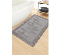 Happy Tappetino da bagno, 60 x 100 cm, rivestimento antiscivolo, adatto al riscaldamento a pavimento, ad asciugatura rapida, resistente, in polipropilene, morbido Hapt (grigio)