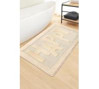Happy Tappetino da bagno, 60 x 100 cm, rivestimento antiscivolo, adatto al riscaldamento a pavimento, ad asciugatura rapida, resistente, in polipropilene, morbido Hapt (crema)