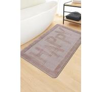 Happy Tappetino da bagno, 60 x 100 cm, rivestimento antiscivolo, adatto al riscaldamento a pavimento, ad asciugatura rapida, resistente, in polipropilene, morbido Hapt (beige)