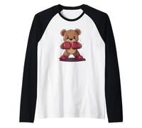 Happy Teddy Bear con guantoni da boxe Maglia con Maniche Raglan