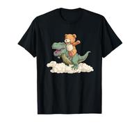 Happy Teddy e Dinosaur Amicizia Costume Grafico Maglietta