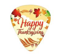 Happy Thanksgiving - 12 plettri per chitarra, spessore 0,46 mm/0,71 mm/0,96 mm, con custodia, per chitarra acustica-elettrica, ukulele, basso