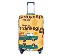 Happy Thanksgiving Day - Copribagagli da viaggio, elastico, per valigie, 45-81 cm, Nero , L