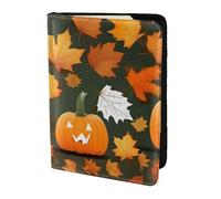 Happy Thanksgiving Day - Porta passaporto con stampa a zucca, elementi essenziali da viaggio, carte e passaporto, antifurto, dimensioni adatte a tutti i passaporti standard