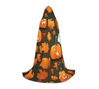 Happy Thanksgiving Day Pumpkin Print Hooded Wizard Robe Halloween Mantello medievale Rinascimento Cosplay Festa di Natale Abiti