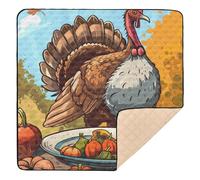 Happy Thanksgiving Day - Tappetino da gioco pieghevole per bambini, lavabile, imbottito, per bambini, 127 x 127 cm
