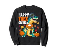 Happy Thanksgiving Dinosaur Boys T Rex Pumpkin Pie per Bambini Felpa