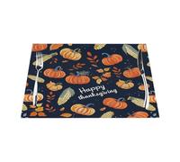 Happy Thanksgiving Farm Harvest - Set di 1 tovagliette in vinile per tavoli da pranzo, tovagliette da cucina, resistenti al calore, lavabili, in PVC