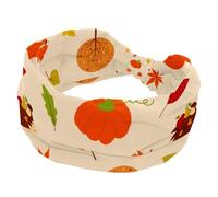 Happy Thanksgiving Fasce per capelli da donna, alla moda, ampia, fascia elastica per la testa, fascia per capelli a turbante per allenamento sportivo