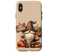 Happy Thanksgiving Gnome For Women Men Kids Fall Pumpkin Custodia per iPhone X/XS