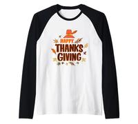 Happy Thanksgiving Holiday Christian Family Maglia con Maniche Raglan