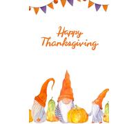 Happy Thanksgiving Notebook - Dot Grid Journal with Dwarfs and Pumpkins (100 Pages)