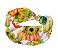 Happy Thanksgiving Pumpkin, Fascia morbida e larga, per donne e ragazze, fascia elastica con nodo, fascia per capelli sportiva alla moda per allenamento, yoga, palestra, corsa
