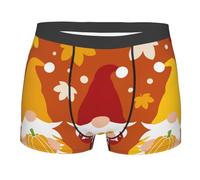 Happy Thanksgiving Three Gnomes Uomo Boxer A Pantaloncino Elasticizzato Boxer Aderenti Mutande per Quotidiano Sport Estivo M