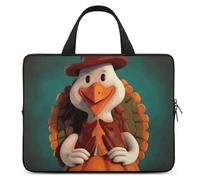 Happy Thanksgiving Turkey - Custodia per computer portatile, ultra sottile, leggera e impermeabile, in neoprene resistente, con cinghia da polso