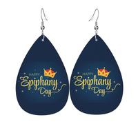 Happy Three Kings Day Epiphany Day Orecchini Da Donna Stampato Orecchini In Pelle Moda Orecchino In Pelle Per Decorazioni Festa Della Mamma Carnevale