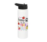 Happy To See Your Face Back To School Teacher First Day Stainless Steel Insulated Water Bottle