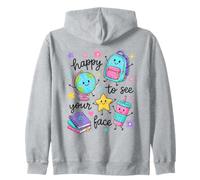 Happy To See Your Face School Welcome Crayon Felpa con Cappuccio