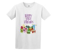 Happy Tree Friends Logo Fashion Men's T-Shirt Short Sleeve White M