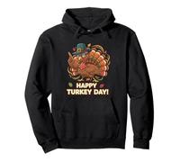 Happy Turkey Day Cool Pilgrim Turkey Occhiali da Sole Arte Divertente Felpa con Cappuccio