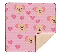 Happy Valentine Heart Cute Dog Pink Soft Foam Baby Play mat Activity Gym for Floor Lightweight Folding Playroom Activity Mat for Babies Infant Toddlers, 127,7 x 127,7 cm tapete para juegos de