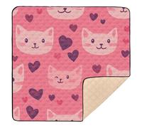 Happy Valentine - Tappetino da gioco per bambini, imbottito, morbido, traspirante, pieghevole, imbottito, per bambini, 127 x 127 cm, colore: rosa