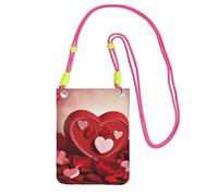 Happy Valentine's Day Borsa a tracolla per telefono per donne e uomini, impermeabile, mini borsa a tracolla per cellulare, piccola borsa a tracolla con tracolla regolabile, da viaggio, per cellulare
