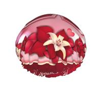 Happy Valentine'S Day - Copertura per capelli per doccia, regolabile, da donna, elegante, grande, impermeabile