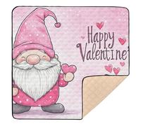 Happy Valentine's Day Gnomes - Tappetino per attività e palestra, pieghevole, impermeabile, per bambini, 127 x 127 cm, colore: rosa