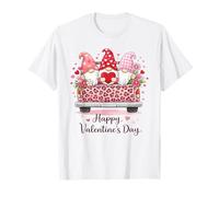 Happy Valentines Day gnomi Leopardo Camion Rosa Plaid Cuori Maglietta
