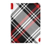 Happy Valentine's Day Hearts Scozia Buffalo Plaid Tartan Check Nero Rosso Pelle Passaporto e Vaccino Card Portafoglio Combo, Multicolore, 1 size, Casual