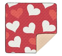 Happy Valentine's Day Love Heart Red Large Robusto tappetino da gioco per bambini per pavimento impermeabile tappetino per bambini neonati neonati bambini, 127 x 127 cm