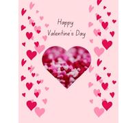 Happy valentines day .Pink Valentine Hearts Seamless Pattern: Valentine's Day Gift ideas For Girls, Girlfriends, wife, women . College Ruled notebook/journal.7.5x9.25 Inches