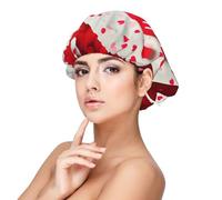 Happy Valentine's Day Print - Cuffia da notte in raso per adulti, mantiene l'acconciatura e garantisce un sonno confortevole, 33 cm, nero, taglia unica