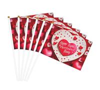 Happy Valentine's Day Stampa Convenienza Bandiera Palmare Versatile Bandiere Pole Feste Parate Decorazioni Vacanze