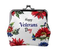 Happy Valentine's Day Stampa Elegante Unico Portamonete Carino Mini Portafoglio con Bacio Lock Impermeabile per Monete