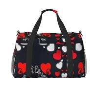Happy Valentine's Day Weekender Overnight Carry On Bag, per donne e uomini, perfetta per frequent flyer, Nero , Taglia unica