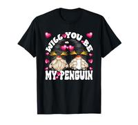 Happy Valentines GNOME Graphic Will You Be My Penguin Maglietta