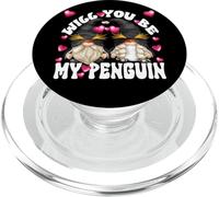 Happy Valentines Gnome Graphic Will You Be My Penguin PopSockets PopGrip per MagSafe