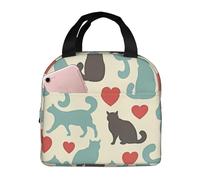 Happy Walking Kitty Borsa per il pranzo da donna riutilizzabile Lunch Box isolato Cooler Lunchbox portatile Borsa per il pranzo da uomo Grande Capacità Contenitore per il pranzo per il lavoro Picnic