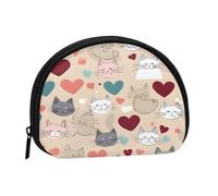 Happy Walking Kitty Minis Borsa di immagazzinaggio Shell Portafoglio Piccolo Portamonete con Mini con Cerniera Cambiare Borsa per le Chiavi Delle Monete Puoi anche Conservare Tutti I Piccoli Oggetti