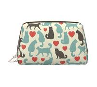 Happy Walking Kitty - Trousse per trucchi con divisorio, da viaggio, portatile, per cosmetici, Oro, One Size