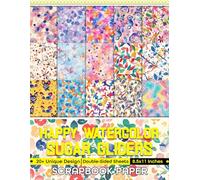 Happy Watercolor Sugar Gliders Scrapbook Paper: 36 Vibrant Sheets Featuring Adorable Creatures for Crafting, Scrapbooking, Journaling, and DIY Projects